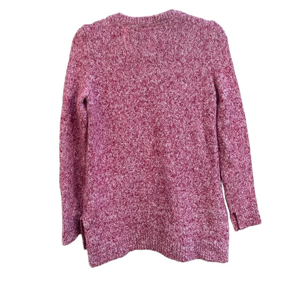 TOMMY HILFIGER RED MARLED CABLE KNIT SWEATER - Picture 2 of 4